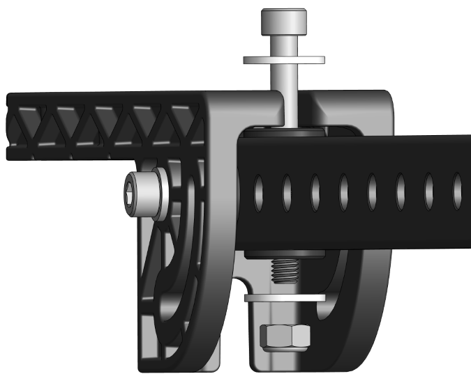 Bolt, washers, and nut.