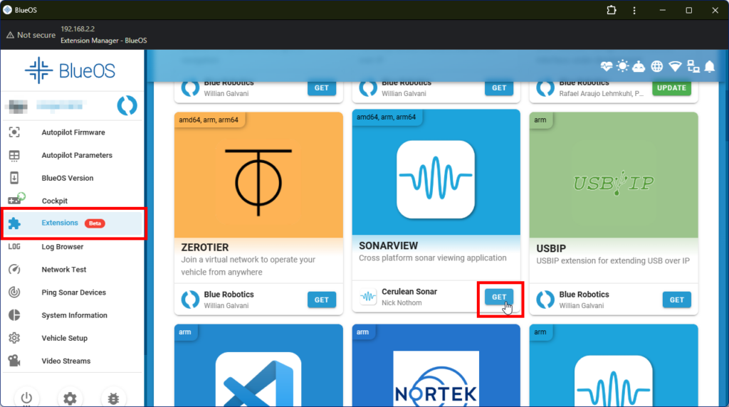 blueos-get-sonarview-updated